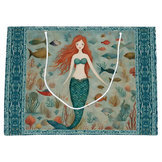 Mermaid  large gift bag (Front)