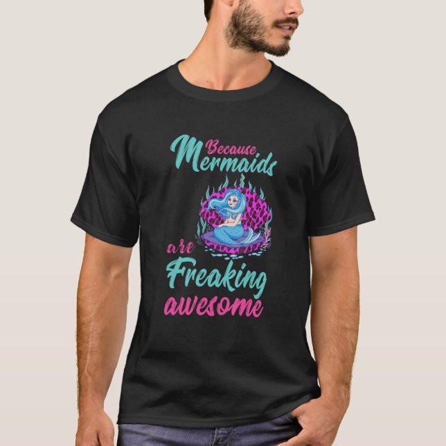 Mermaid Leopard Aqua Clamshell Freaking Awesome Se T-Shirt (Front)