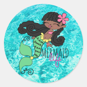 Mermaid Life B Classic Round Sticker