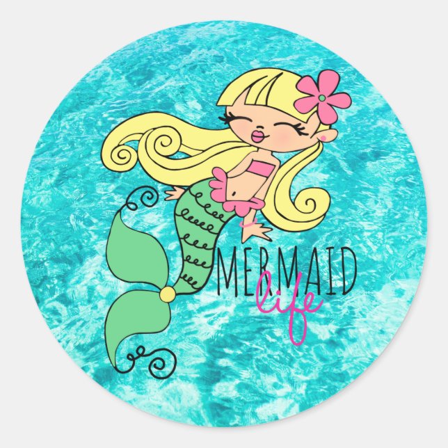 Mermaid Life BL Classic Round Sticker (Front)