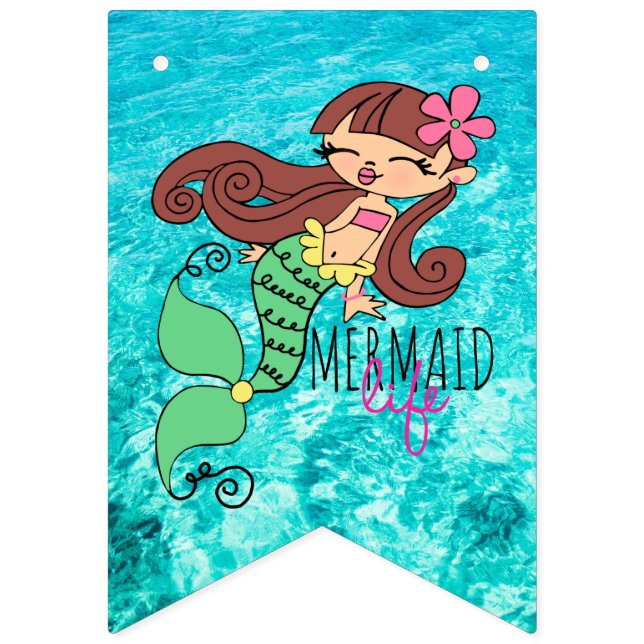 Mermaid Life Party Bunting Banner (First Flag)