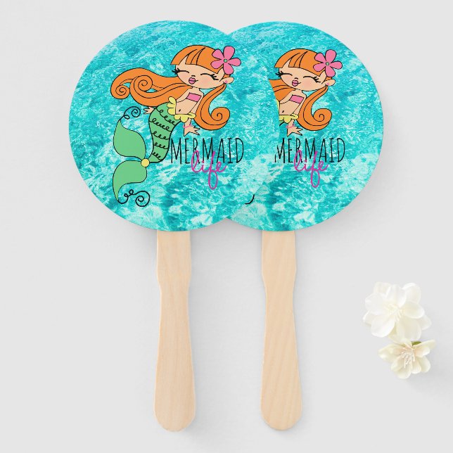 Mermaid Life RH Hand Fan (Front and Back)