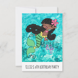 Mermaid Life Standard white envelopes included Invitation