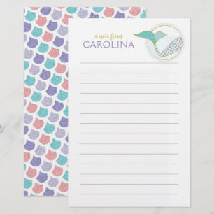Mermaid Lined Girls Letter Writing Stationery