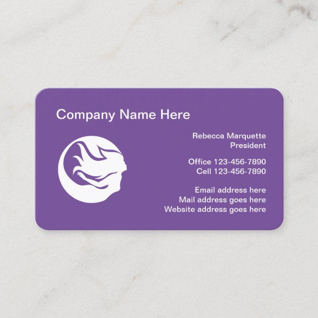 Mermaid Logo Theme Rounded Corner Business Cards (Front)