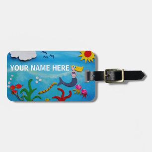 Mermaid luggage tag
