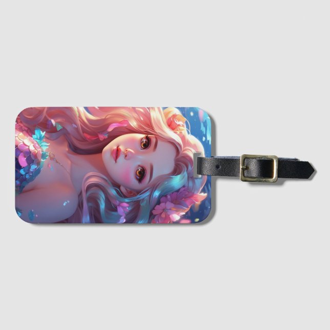Mermaid  luggage tag (Front Horizontal)