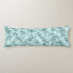 Mermaid Luxe Scale Seafoam Mint Green Aqua Sheen Body Cushion