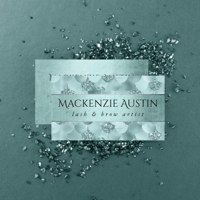 Mermaid Luxe Scale | Seafoam Mint Green Branding Business Card (Creator Uploaded)