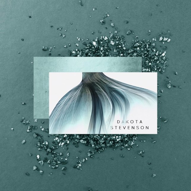 Mermaid Luxe Tail | Seafoam Mint Green Aqua Custom Business Card (Creator Uploaded)