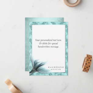 Mermaid Luxe Tail   Seafoam Mint Green Aqua Custom Card