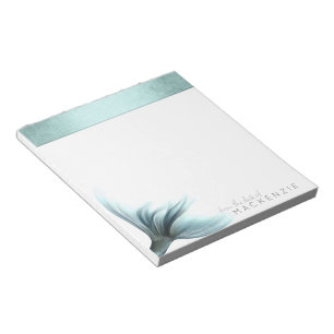 Mermaid Luxe Tail Seafoam Mint Green Aqua Custom Notepad