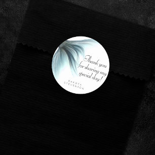 Mermaid Luxe Tail   Seafoam Mint Green Thank You Classic Round Sticker