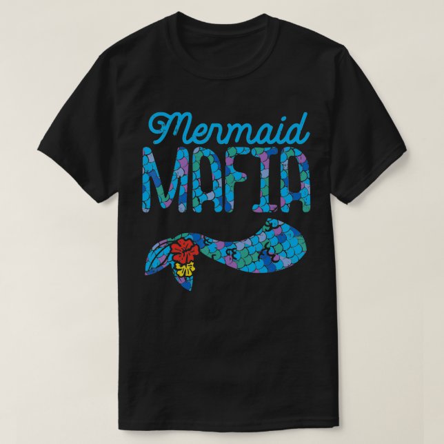 Mermaid Mafia Cute Tail Security Family Matching P T-Shirt (Design Front)