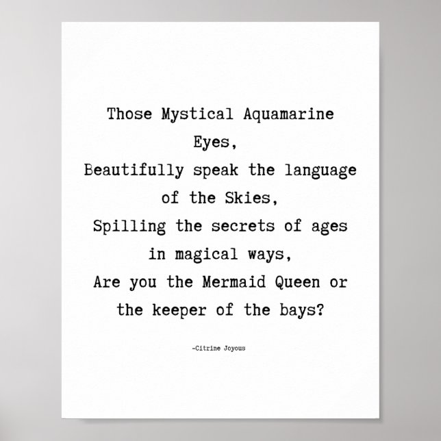 Mermaid Magic Poem Poster (Front)