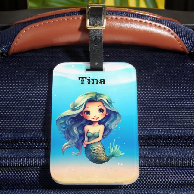 Mermaid Magic Under The Sea Luggage Tag (Front Insitu 2)