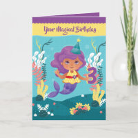 Mermaid Magical 3rd Birthday Card For Girl