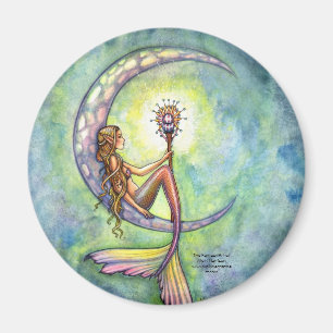 Mermaid Magnet, Mermaid Moon by Molly Harrison Magnet