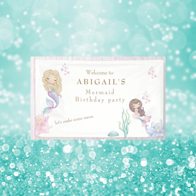 Mermaid  Make Waves Birthday Party Welcome Banner (Creator Uploaded)