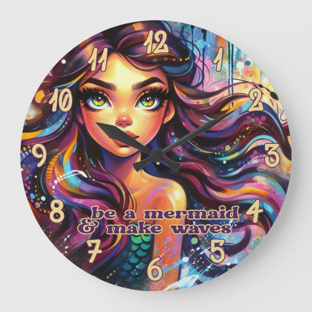 Mermaid Make Waves Wall Clock  (Front)