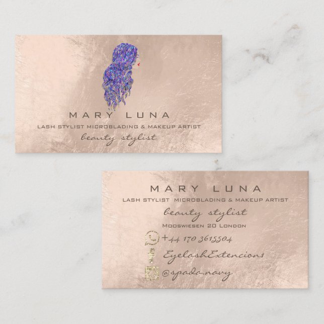 Mermaid Makeup Artist Lashes Ivory Hairdresser Business Card (Front/Back)