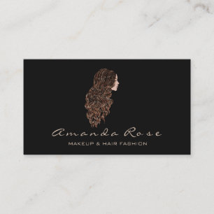 Mermaid Makeup Lashes Hairdresser Black Ivory Business Card
