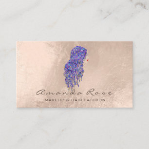Mermaid Makeup Lashes Hairdresser Ivory Purple Business Card