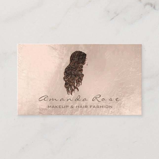 Mermaid Makeup Lashes Hairdresser Ivory Rose Business Card (Front)