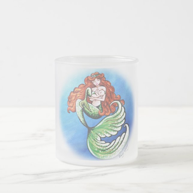 Mermaid Mama Frosted Glass Mug (Center)