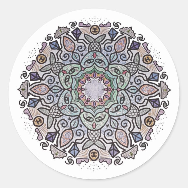 Mermaid Mandala Sticker (Front)