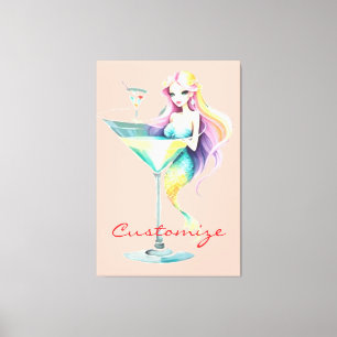 Mermaid Martini Girl Thunder_Cove Canvas Print