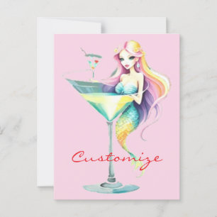 Mermaid Martini Girl Thunder_Cove Postcard