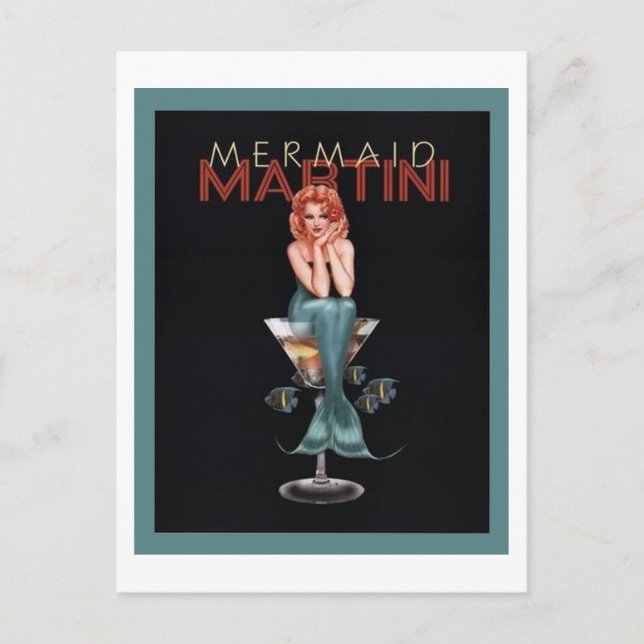 Mermaid Martini Postcard (Front)