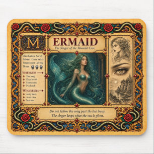 Mermaid, Mediaeval Bestiary Art Mouse Mat