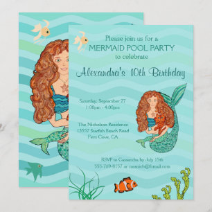Mermaid & Mercat Birthday Party Invitation