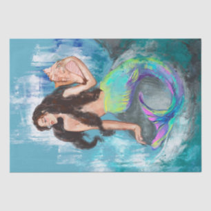 Mermaid / Mermaids Vintage Antique Decoupage Tissue Paper