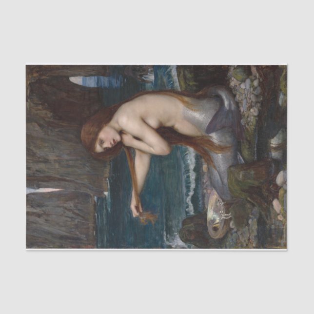 Mermaid / Mermaids Vintage Antique Decoupage Tissue Paper (Front)