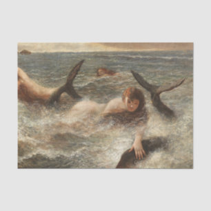 Mermaid / Mermaids Vintage Antique Decoupage Tissue Paper