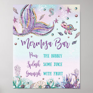 Mermaid Mermosa Bar Baby Bridal Shower Party  Poster