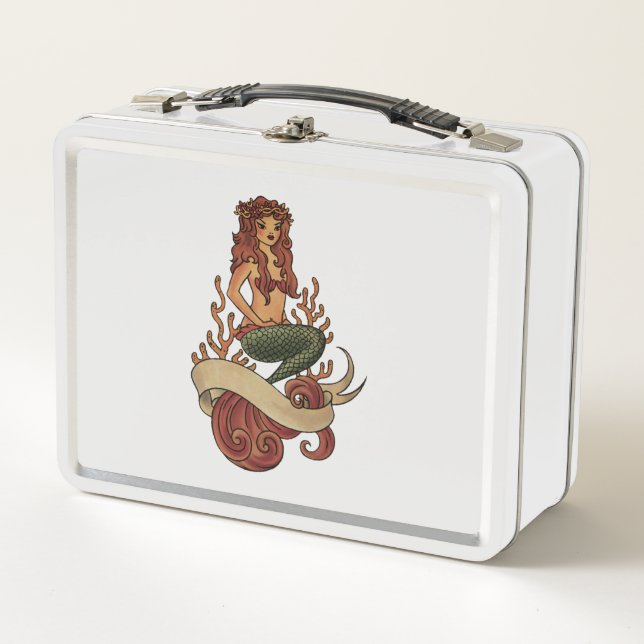 mermaid metal lunch box (Front)