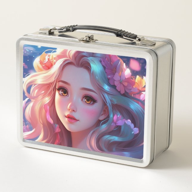 Mermaid  metal lunch box (Front)