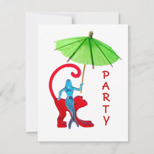 Mermaid Monkey Party Invite