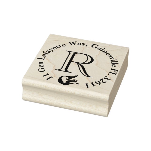 Mermaid Monogram Return Address Rubber Stamp (Stamp)