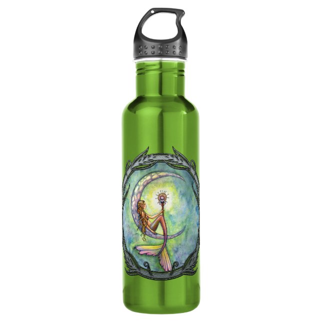 Mermaid Moon Fantasy Art 710 Ml Water Bottle (Front)