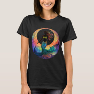 Mermaid Moon Goddess Silhouette Colourful Graphi T-Shirt