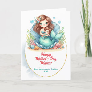 Mermaid Mother's Day Beautiful Message Holiday Card