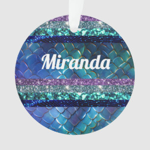 Mermaid Motif Glitter Personalised design Ornament