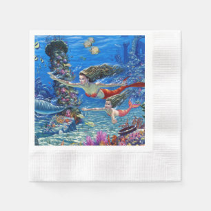 mermaid mum and baby napkin