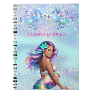 Mermaid Mum Personalised Pregnancy Notebook