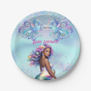 Mermaid Mum Pregnancy Baby Shower Paper Plate